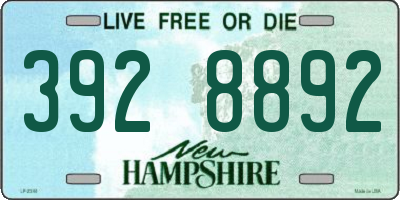 NH license plate 3928892
