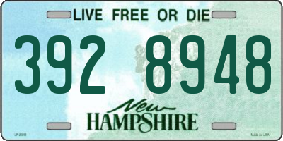 NH license plate 3928948