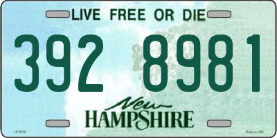 NH license plate 3928981