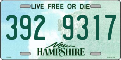 NH license plate 3929317