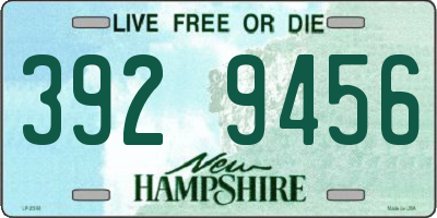 NH license plate 3929456