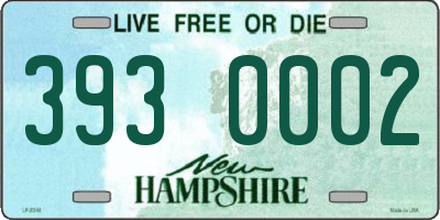 NH license plate 3930002