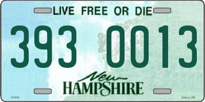NH license plate 3930013