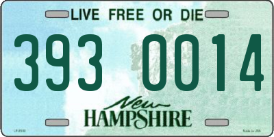 NH license plate 3930014