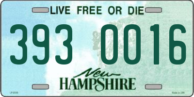 NH license plate 3930016