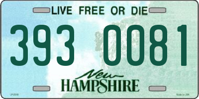 NH license plate 3930081