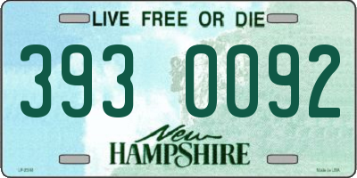 NH license plate 3930092