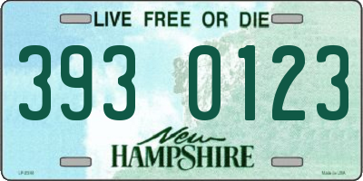 NH license plate 3930123