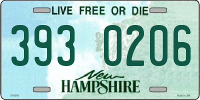NH license plate 3930206