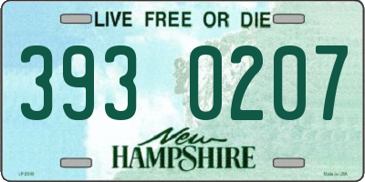 NH license plate 3930207