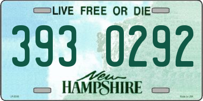 NH license plate 3930292