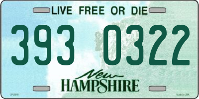 NH license plate 3930322