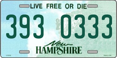 NH license plate 3930333