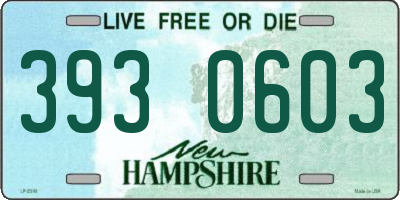 NH license plate 3930603