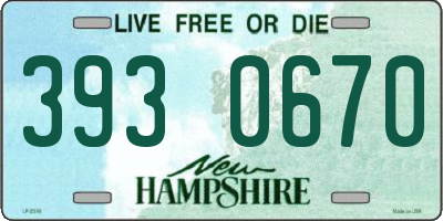 NH license plate 3930670