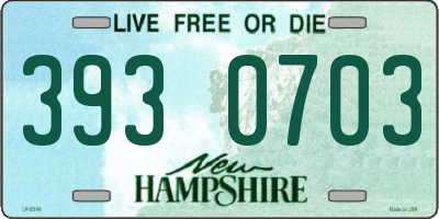 NH license plate 3930703