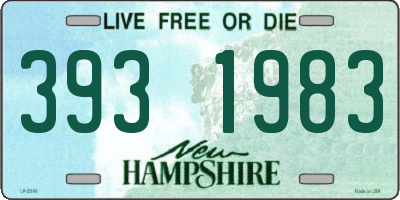 NH license plate 3931983