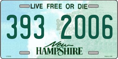 NH license plate 3932006