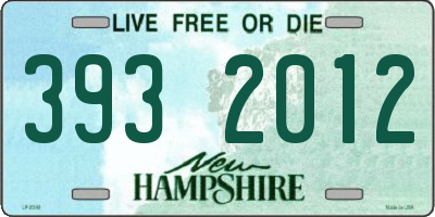 NH license plate 3932012