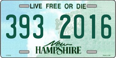 NH license plate 3932016