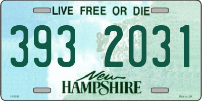 NH license plate 3932031