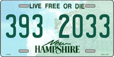 NH license plate 3932033