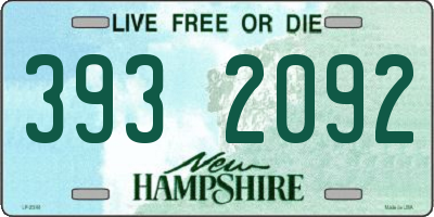 NH license plate 3932092