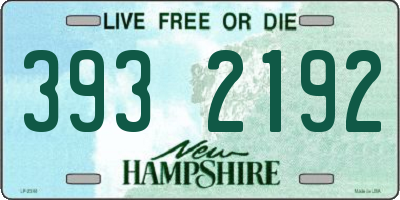 NH license plate 3932192