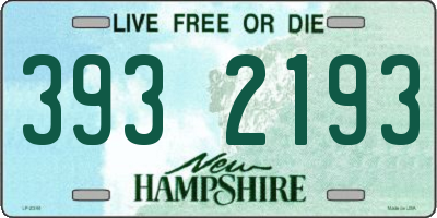 NH license plate 3932193