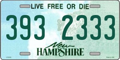NH license plate 3932333