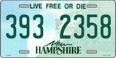NH license plate 3932358