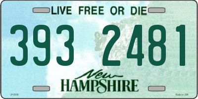 NH license plate 3932481