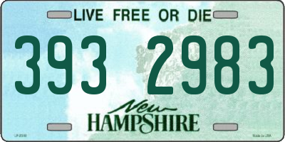 NH license plate 3932983