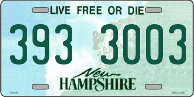 NH license plate 3933003