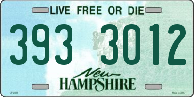 NH license plate 3933012