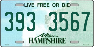NH license plate 3933567