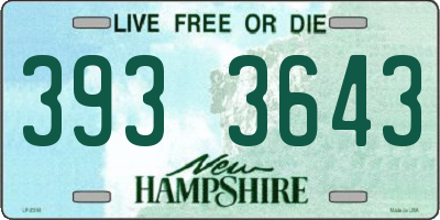 NH license plate 3933643