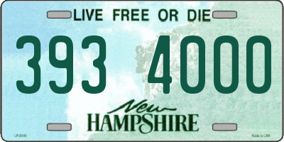 NH license plate 3934000