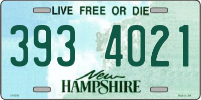 NH license plate 3934021