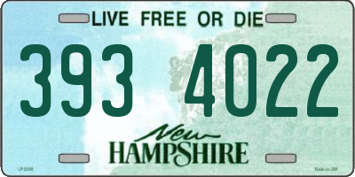 NH license plate 3934022