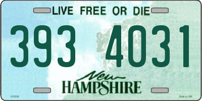 NH license plate 3934031