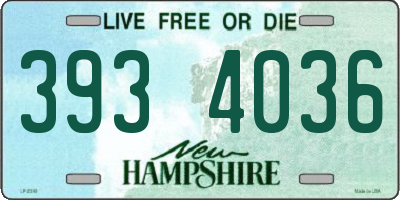 NH license plate 3934036