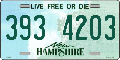 NH license plate 3934203