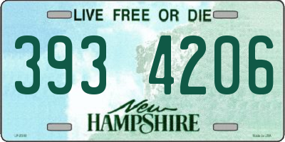 NH license plate 3934206