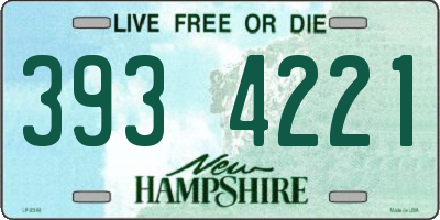 NH license plate 3934221