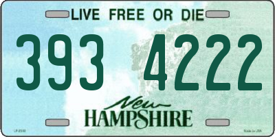 NH license plate 3934222
