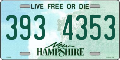 NH license plate 3934353