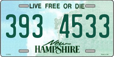 NH license plate 3934533