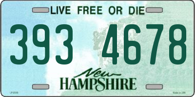 NH license plate 3934678