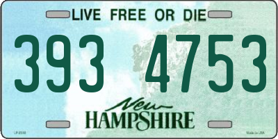 NH license plate 3934753